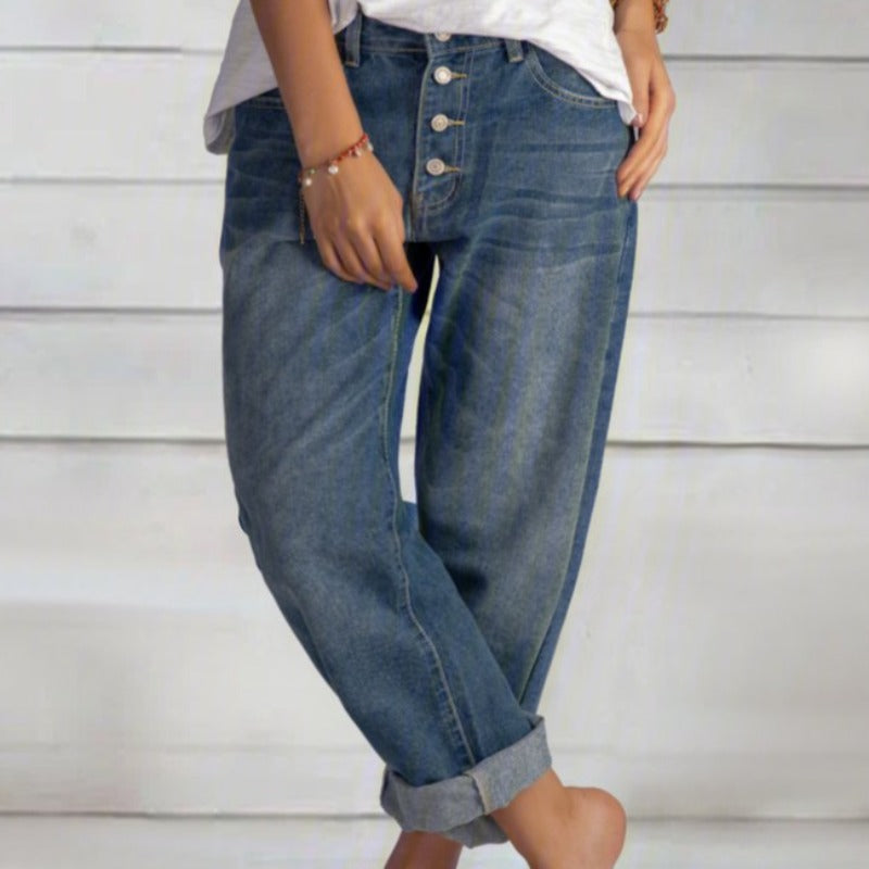 Ivyshape | Relaxed Fit Boyfriend Jeans