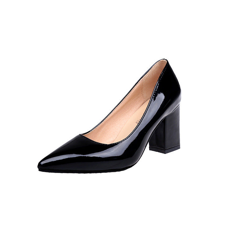 Ladies elegant pumps with trendy block heel and pointed toe Ivyshape