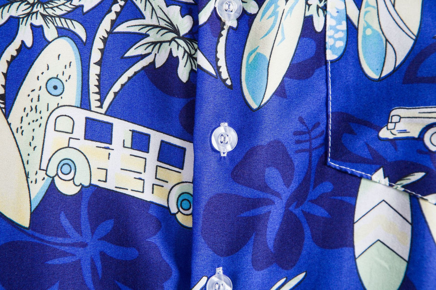 Men's Short Sleeve Shirt in Tropical Surf Design Ivyshape