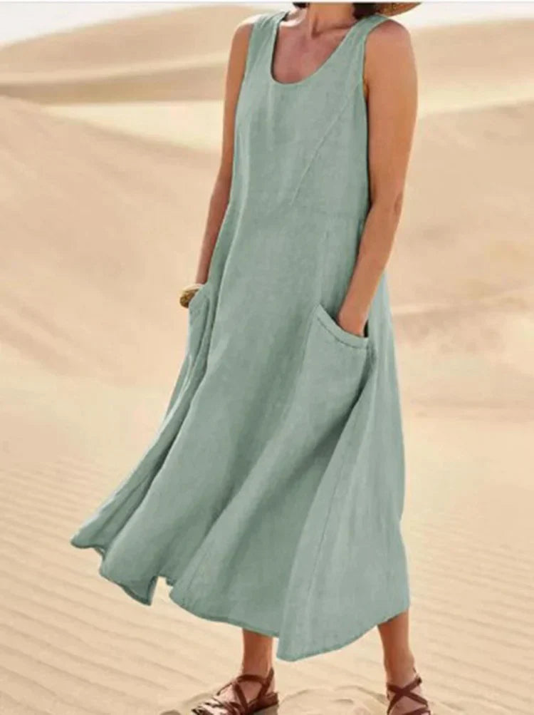 Ivyshape | Linen dress for spring