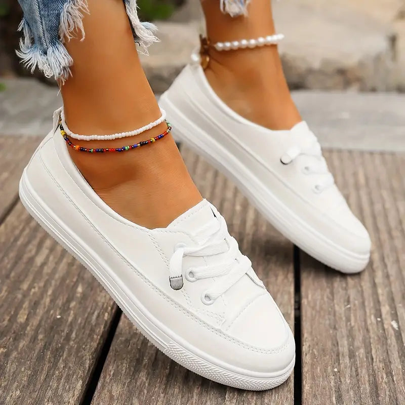 Ivyshape | Women Classic Casual Sneakers White