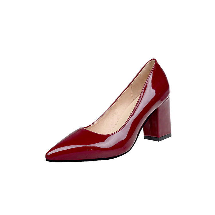 Ladies elegant pumps with trendy block heel and pointed toe Ivyshape
