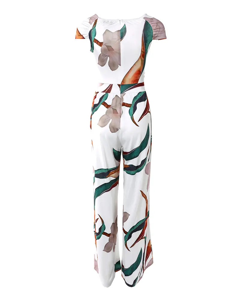 Ivyshape | Elegant Jumpsuit Dress with Floral Pattern