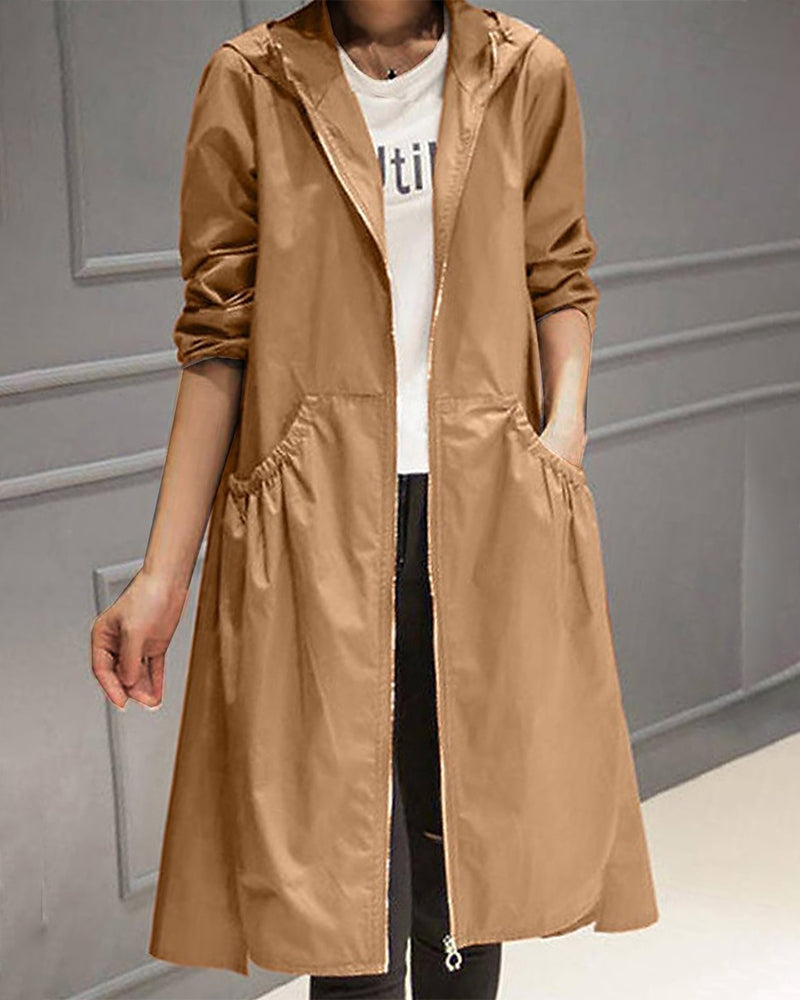 Ivyshape | Long Trench Coat With