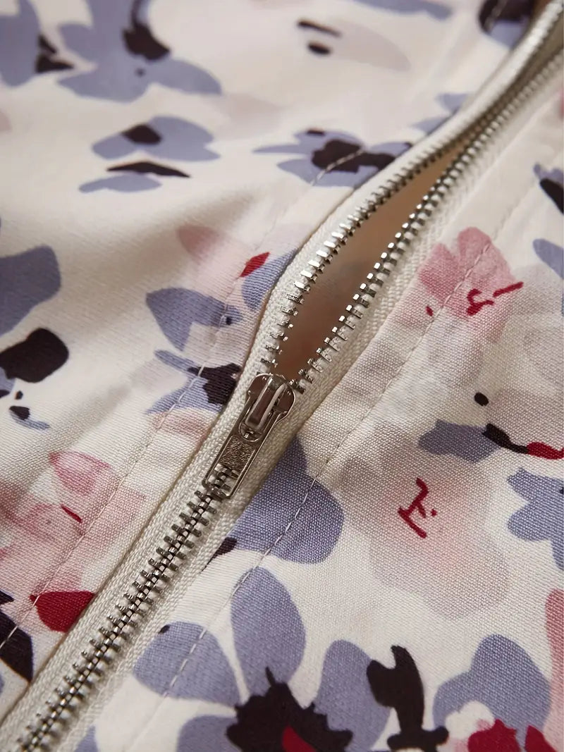 IvyShape | Bomber jacket with floral pattern