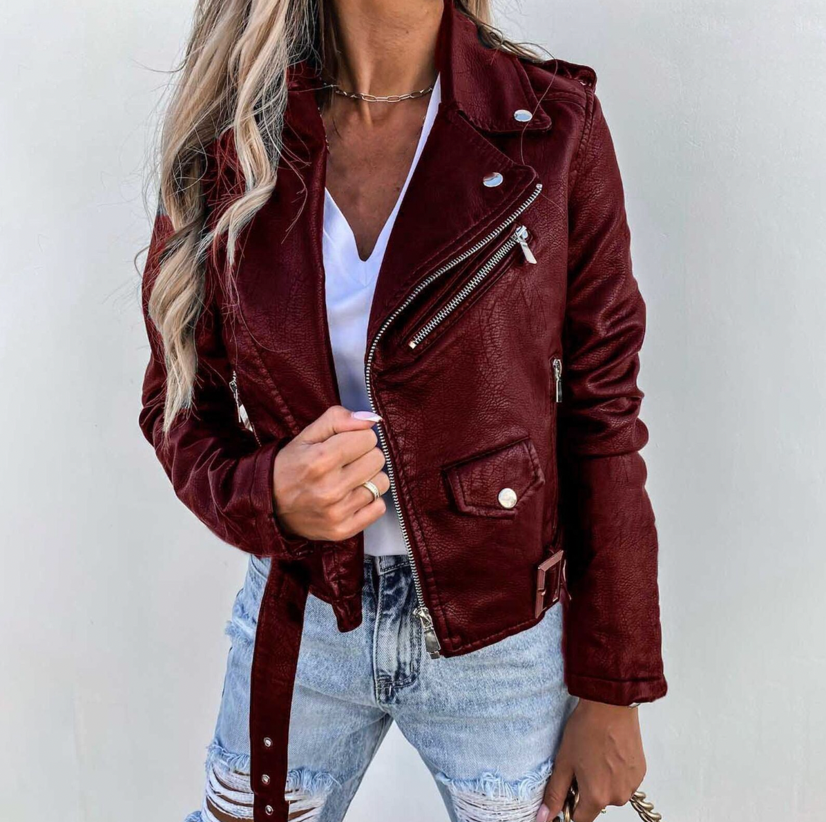 Ivyshape | Leather Jacket for Women Timeless Chic for Confident Women