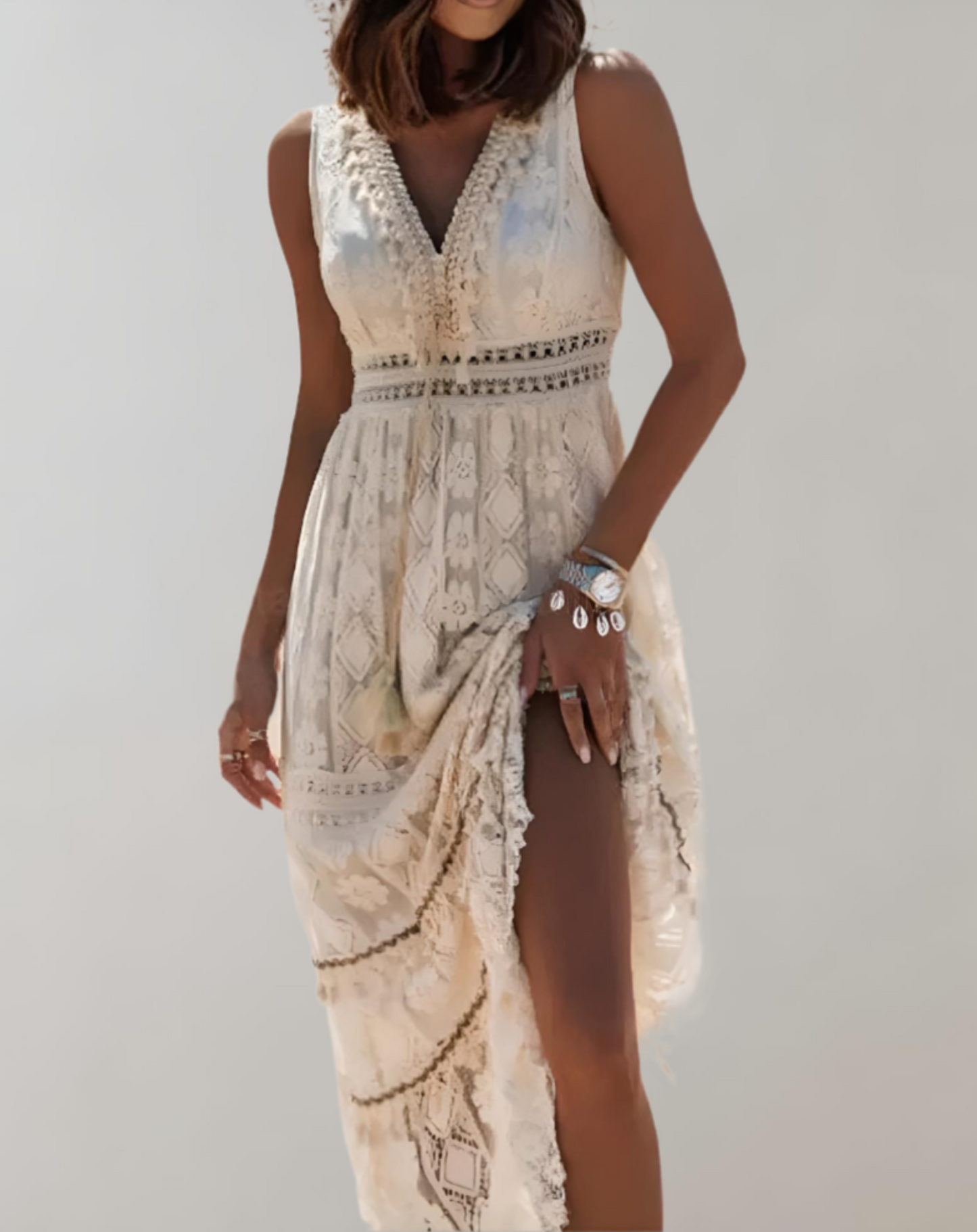Ivyshape | Elegant Women's Summer Dress in Boho Style