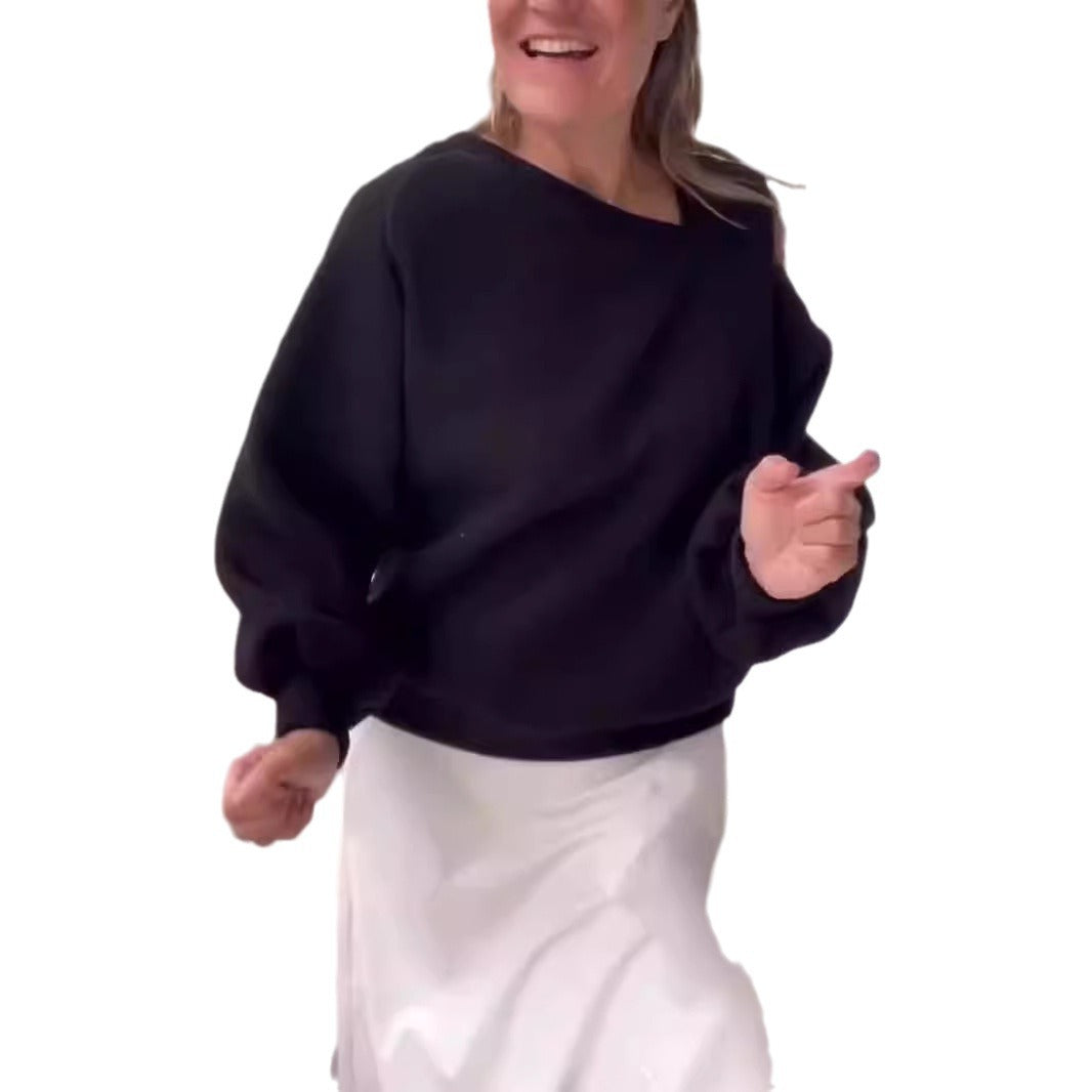 Women's Oversize Sweatshirt with Elegant Cut Ivyshape