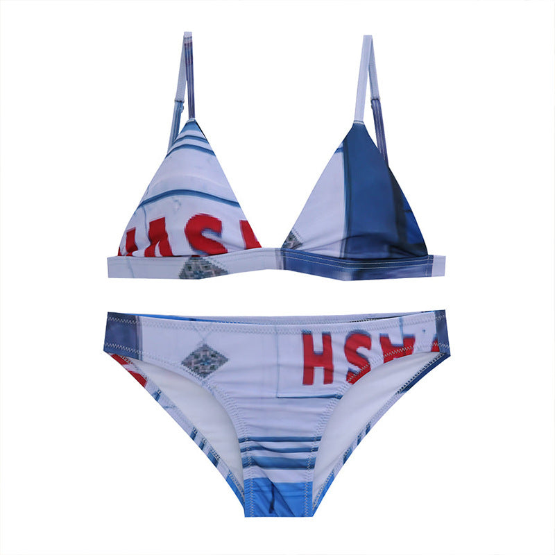 Women's bikini set with creative pattern mix and adjustable straps Ivyshape