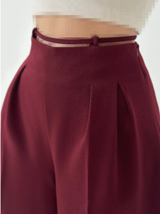 Women's High-Waisted Pleated Trousers Ivyshape