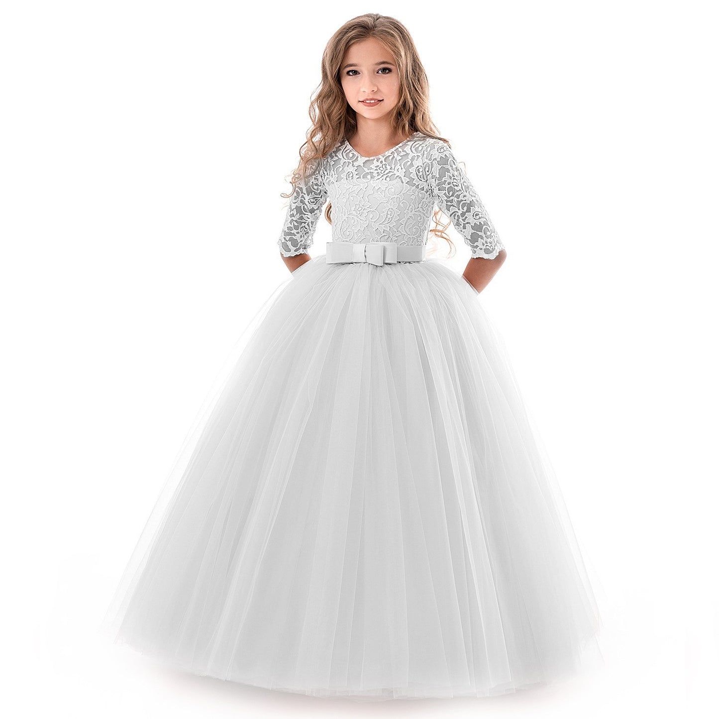 Women's princess dress with lace top and tulle skirt Ivyshape