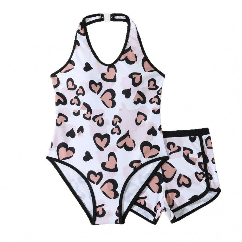 Women's swimsuit set with playful heart pattern and high leg cut Ivyshape