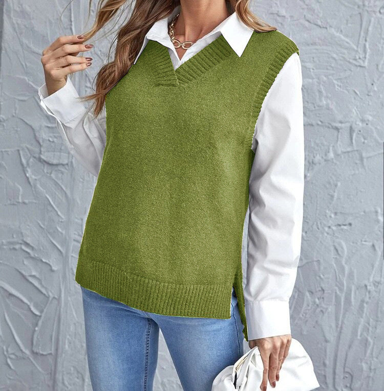 Ladies elegant knitted vest Ivyshape