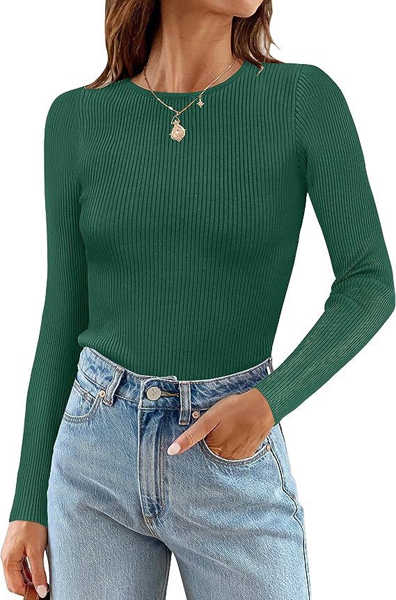 Women's Long Sleeve Shirt with Fine Ribbed Knit Design Ivyshape