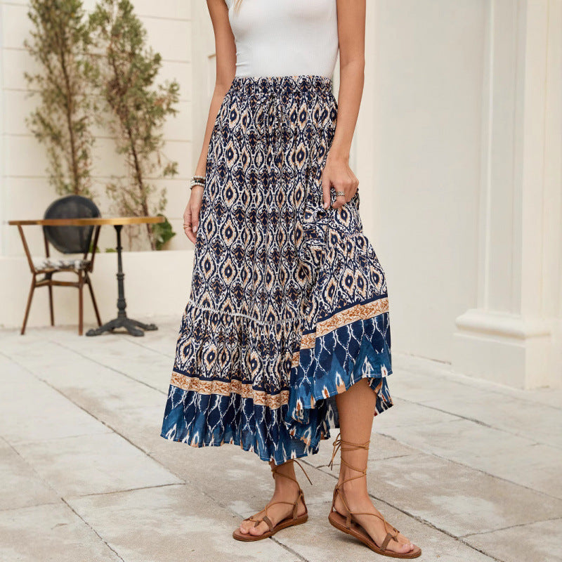 Women Bohemian Tiered Maxi Skirt Ivyshape