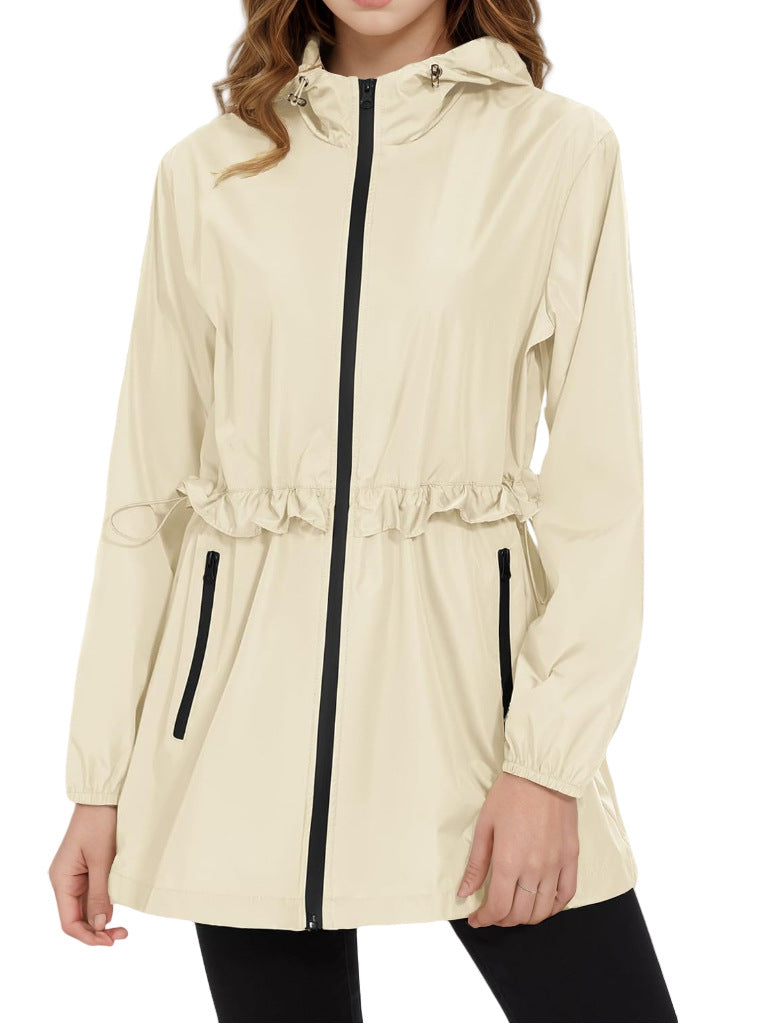 Women's lightweight transitional jacket with adjustable drawstring and side pockets Ivyshape