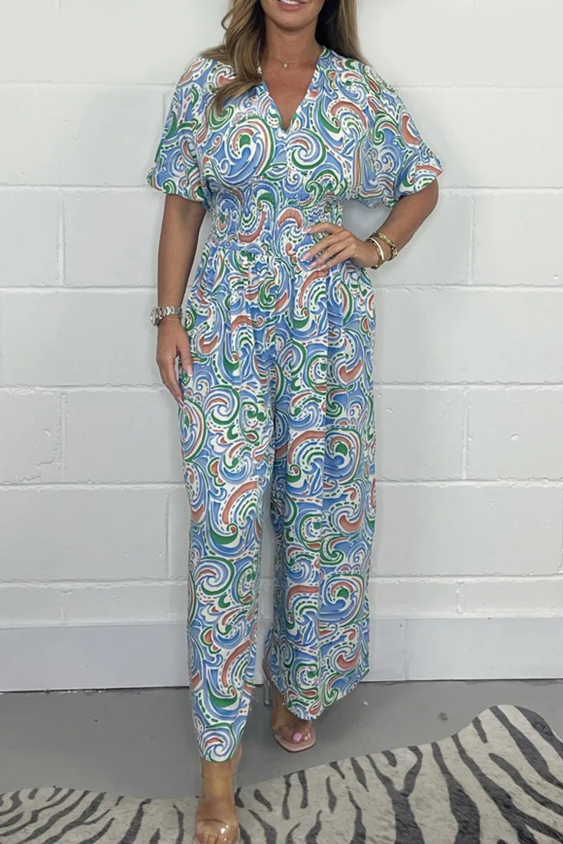 Women’s jumpsuit with elastic waistband and exclusive Ivyshape pattern
