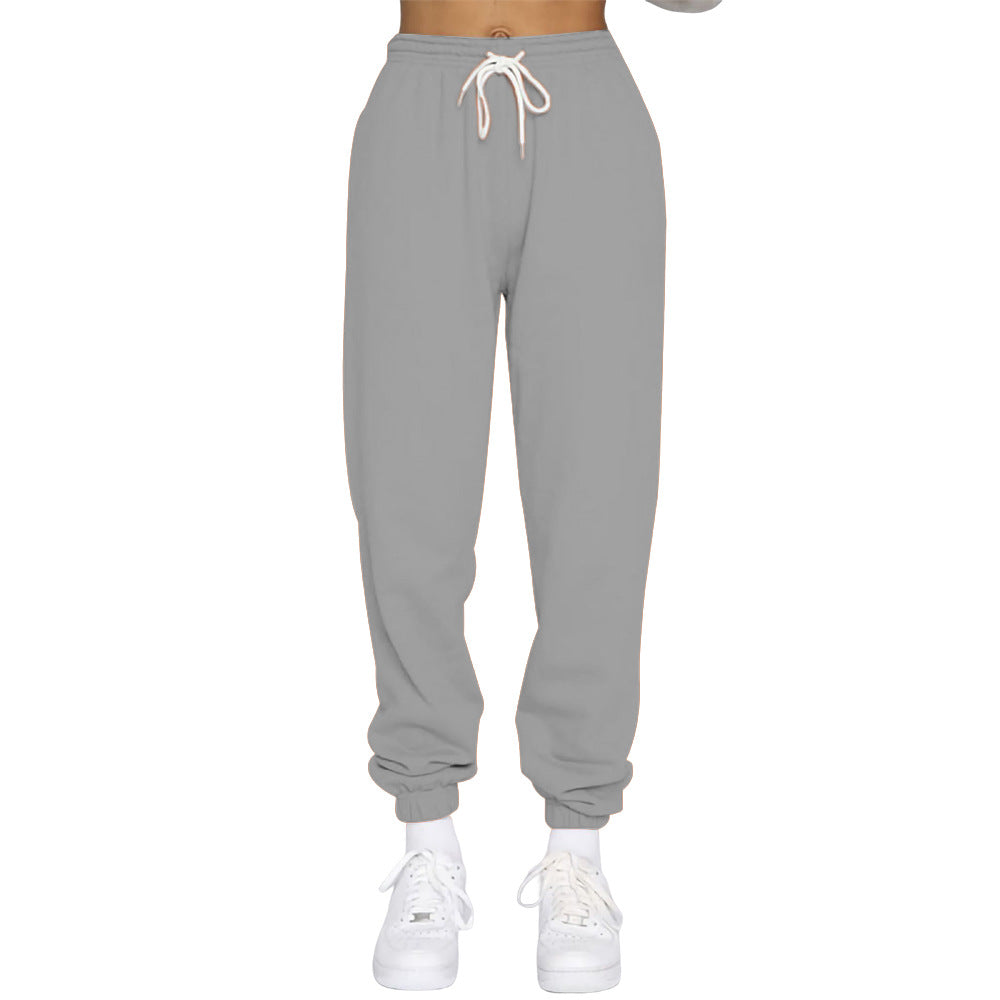 Ladies comfortable jogging pants with adjustable waistband and elastic cuffs Ivyshape
