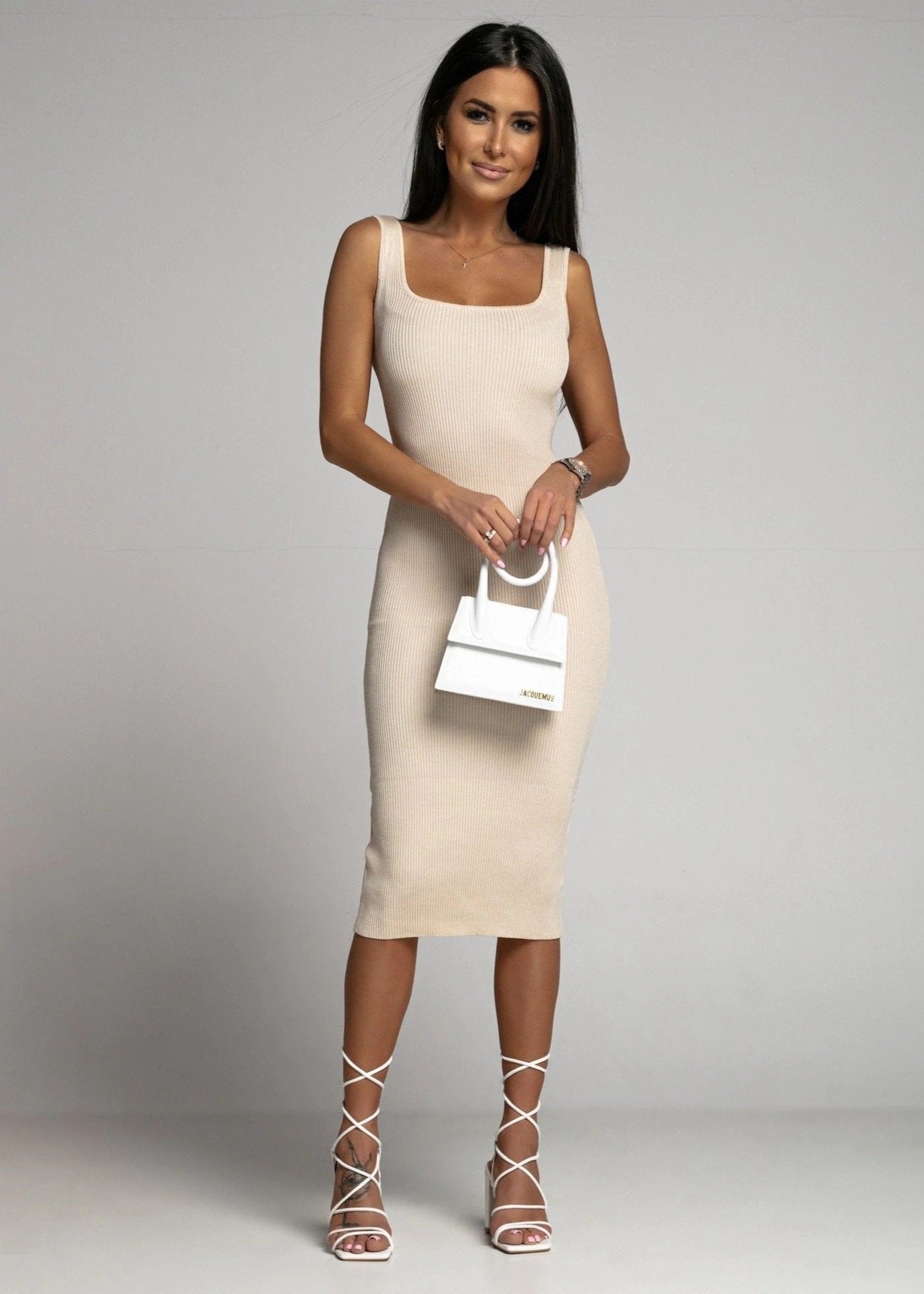 Ivyshape | Ribbed Bodycon Midi Dress