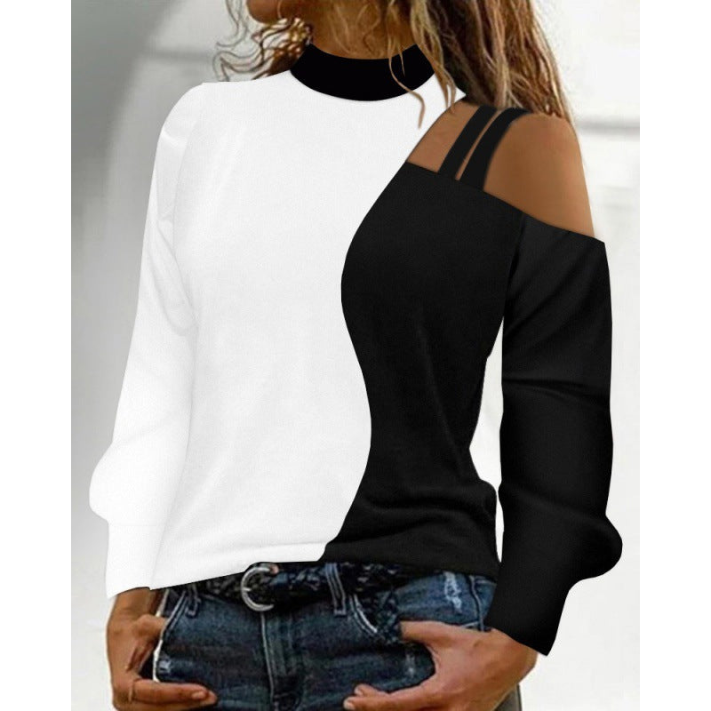 Women Elegant Top with Creative Cut-Outs and Modern Graphic Design Ivyshape