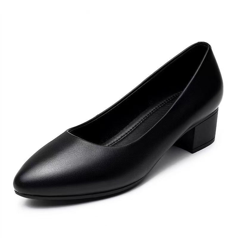 Women's comfortable ballerinas with low block heel Ivyshape