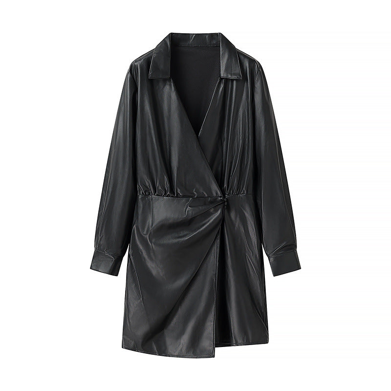 Women Faux Leather Coat Ivyshape