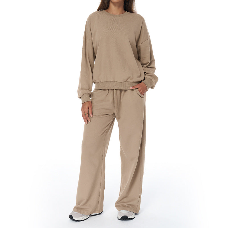 Ladies Comfortable Sweat Suit with Wide Leg and Casual Cut Ivyshape