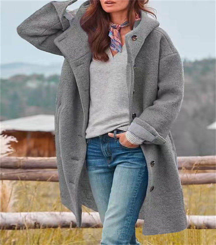 Ladies Oversize Wool Coat Ivyshape