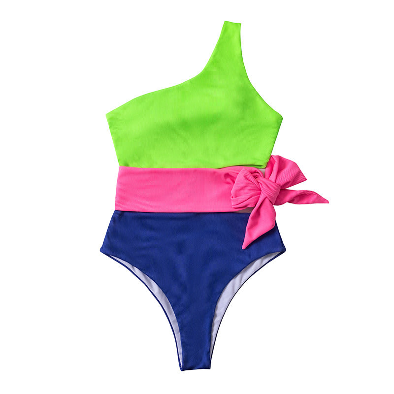 Women's one-piece swimsuit with stylish cut-out and playful knot design Ivyshape