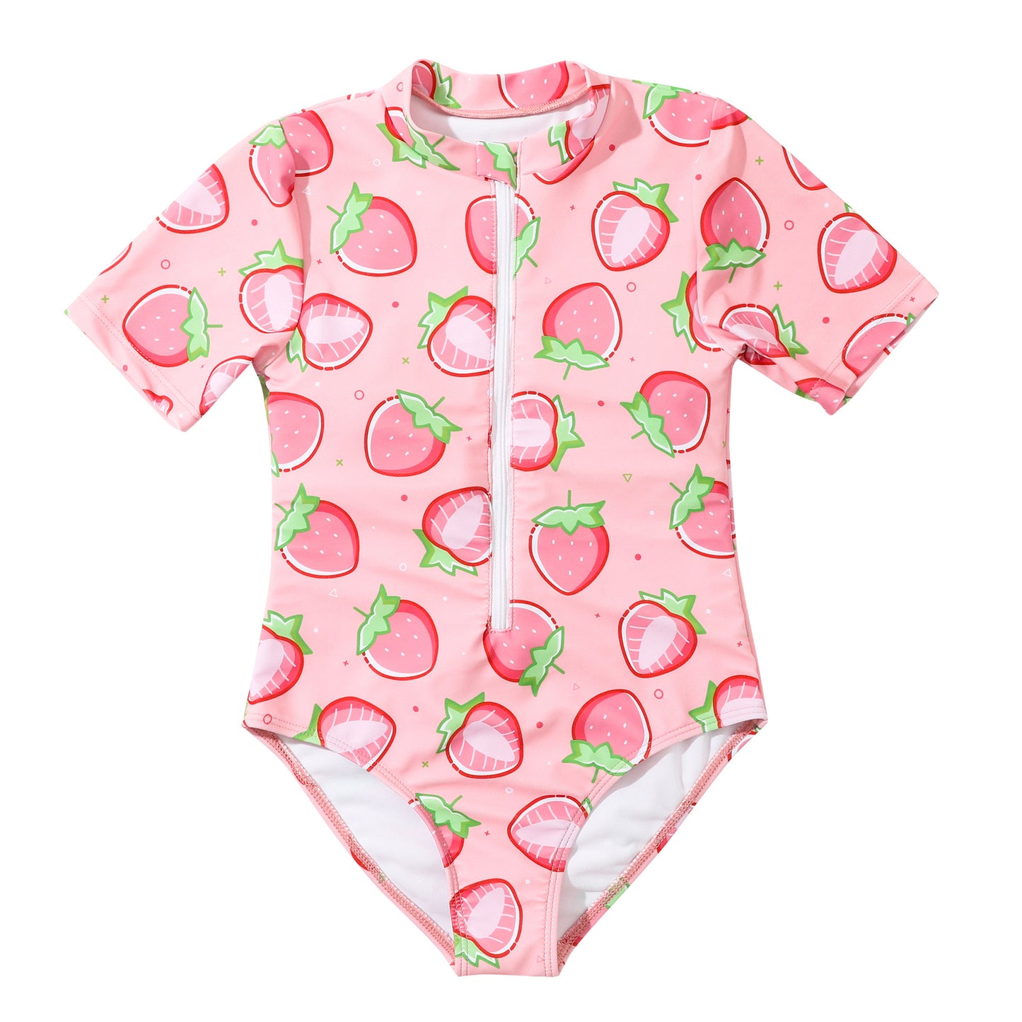 Women's UV Protection Swimwear with Fruity Design and Short Sleeve Ivyshape
