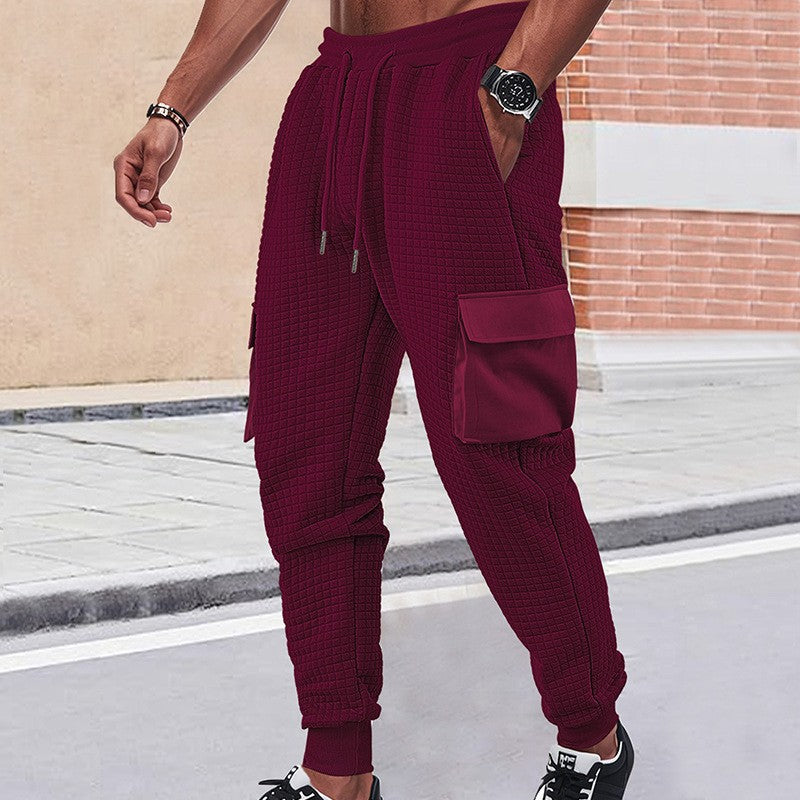 Men's leisure cargo pants with a comfortable fit and practical pockets Ivyshape