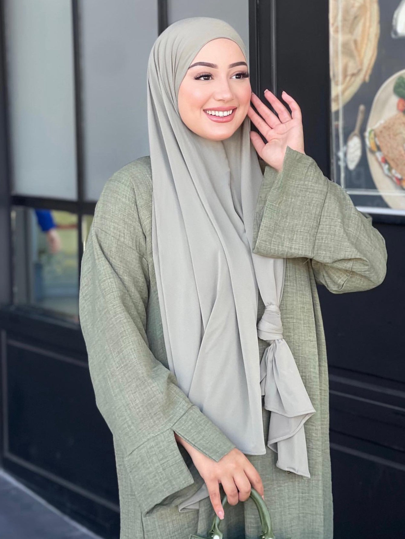 Ladies fashionable kaftan dress with wide cut and elegant sleeves Ivyshape