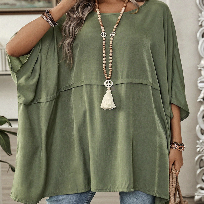 Women's loosely fitting tunic with a wide cut and practical pockets Ivyshape