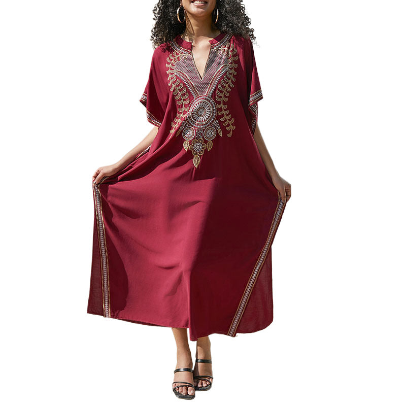 Women Elegant Tunic with noble embroidery and side slits Ivyshape