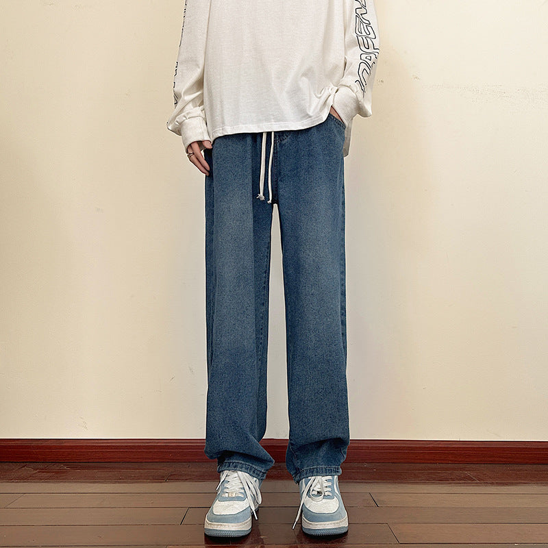 Men's loose cargo jeans with elastic waistband and practical pockets Ivyshape