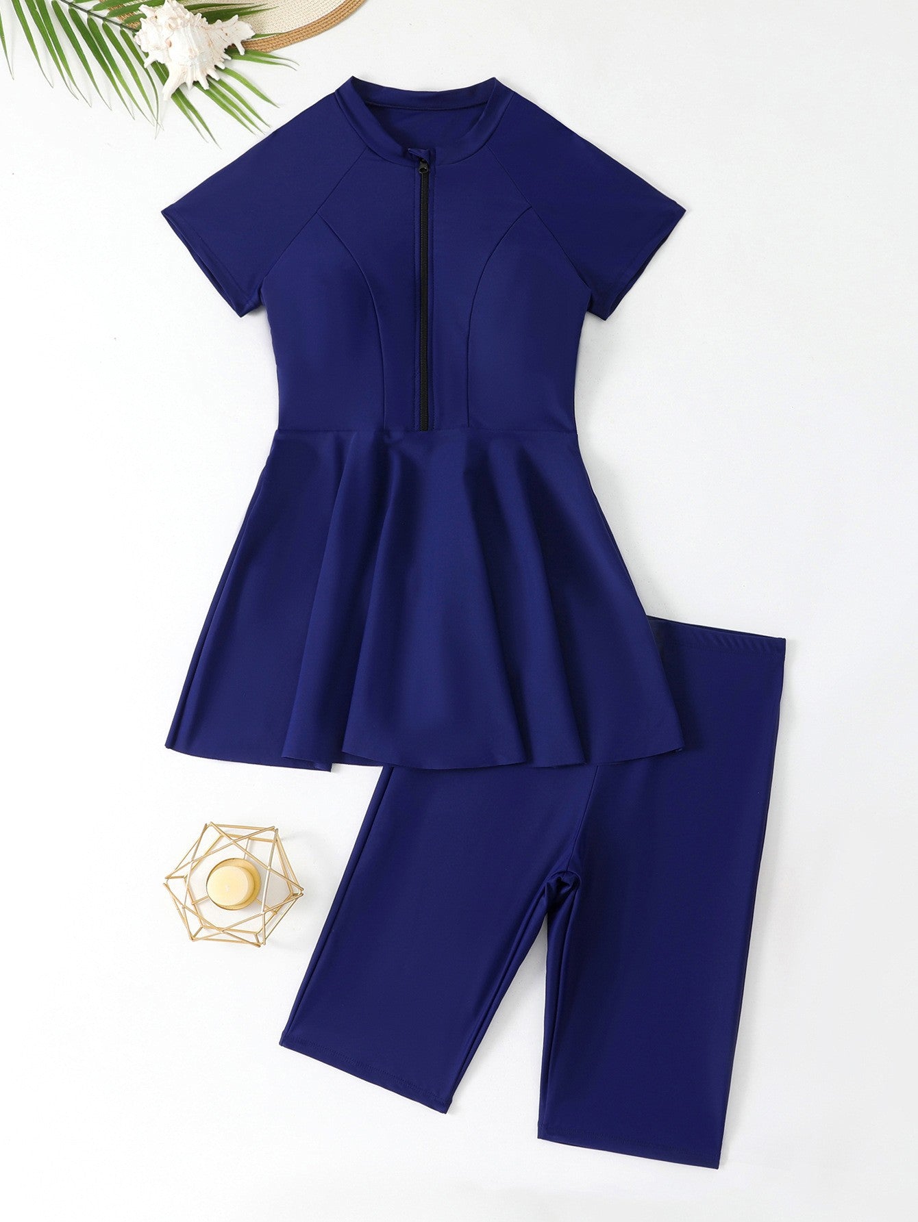 Women's swimsuit with skirt and practical zipper Ivyshape