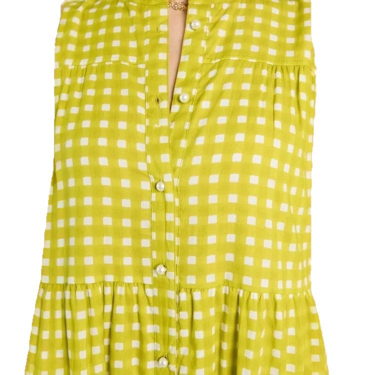 Women's maxi dress with airy A-line silhouette and buttons Ivyshape