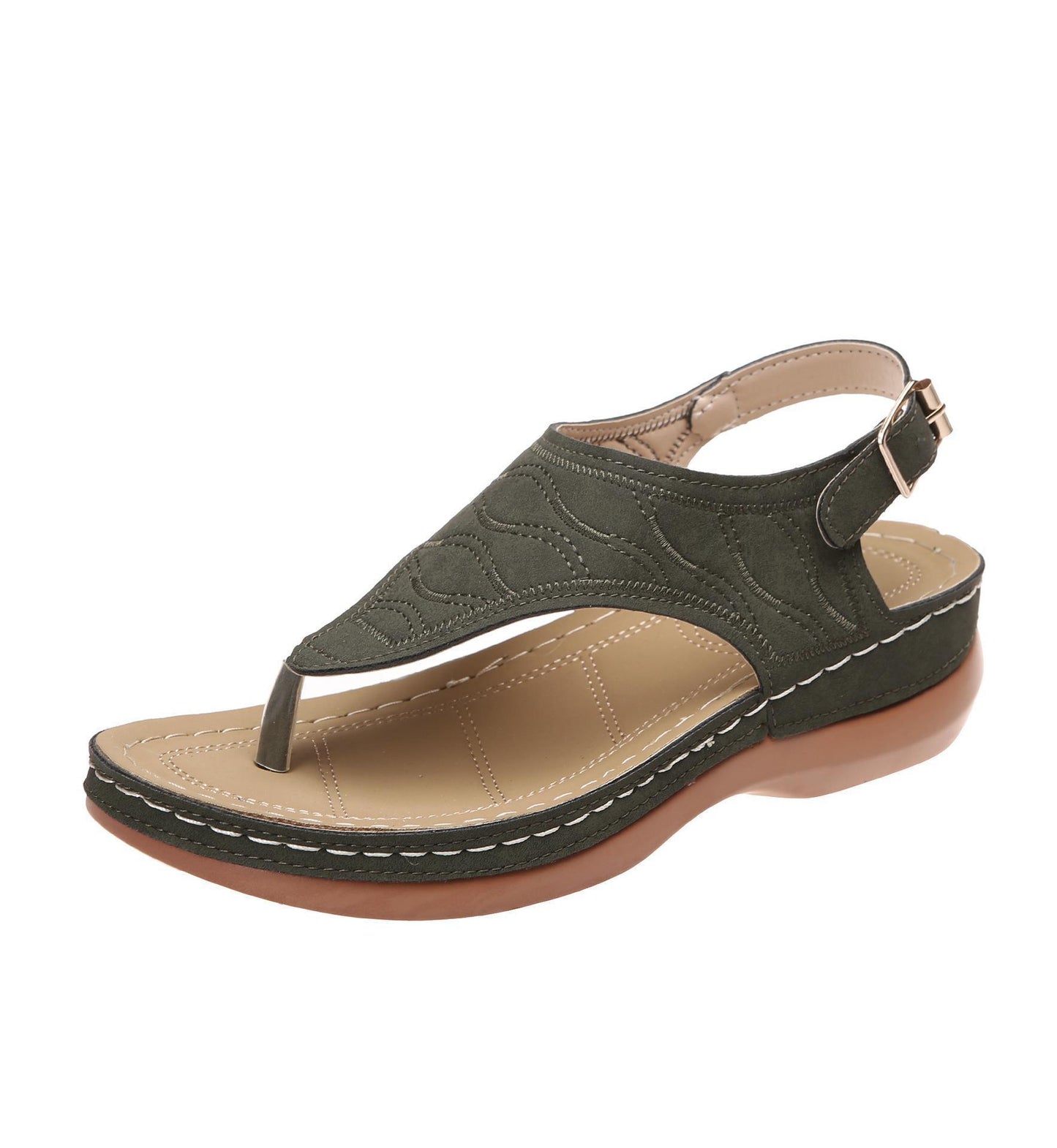 Ladies Comfortable Thong Sandals with Adjustable Strap and Soft Footbed Ivyshape