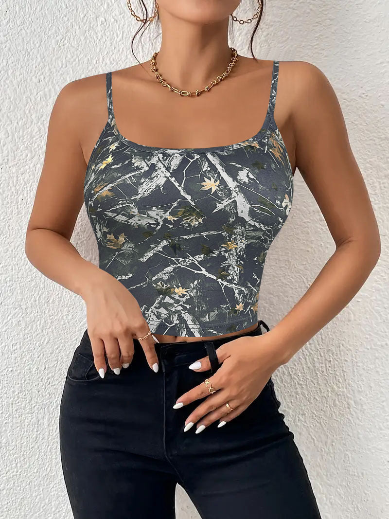 Women's Camouflage Print Slim-Fit Tank Top Ivyshape