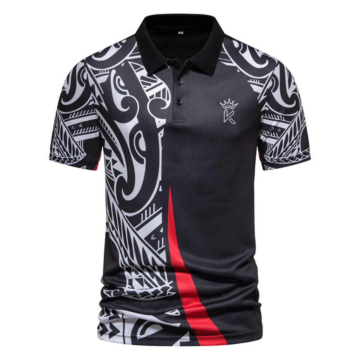 Men's polo shirt with modern tribal design and breathable functionality Ivyshape