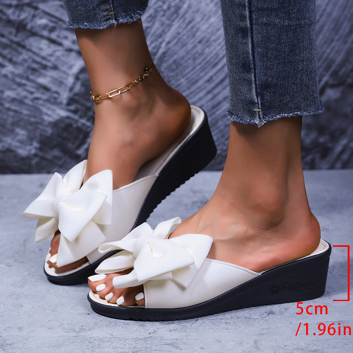 Ladies' Moda Slippers with Large Bows and Non-Slip Sole Ivyshape