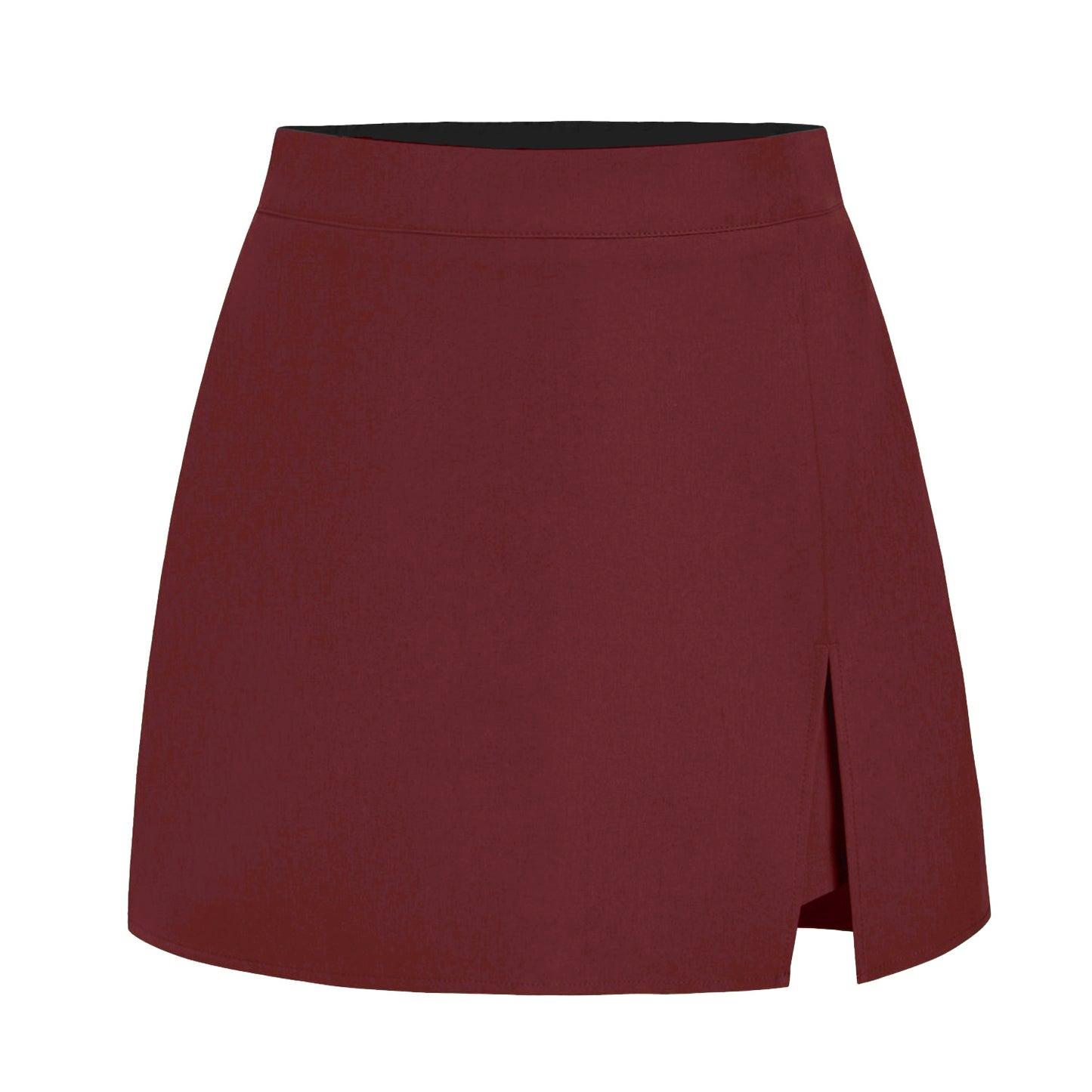 Ladies elegant short skirt with side slit and high waistband Ivyshape