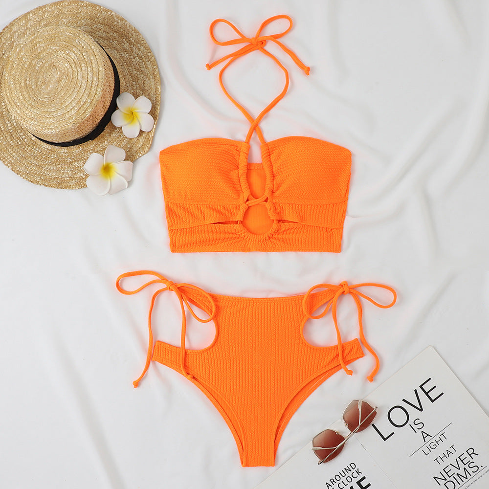 Women Two-Piece Bikini Set with Sophisticated Cut-Out Design and Adjustable Straps Ivyshape