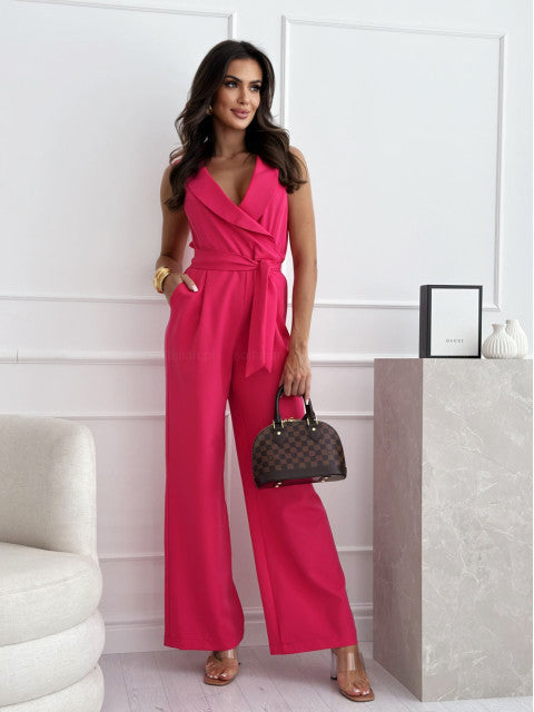 Elegant women's jumpsuit with tied waist detail Ivyshape