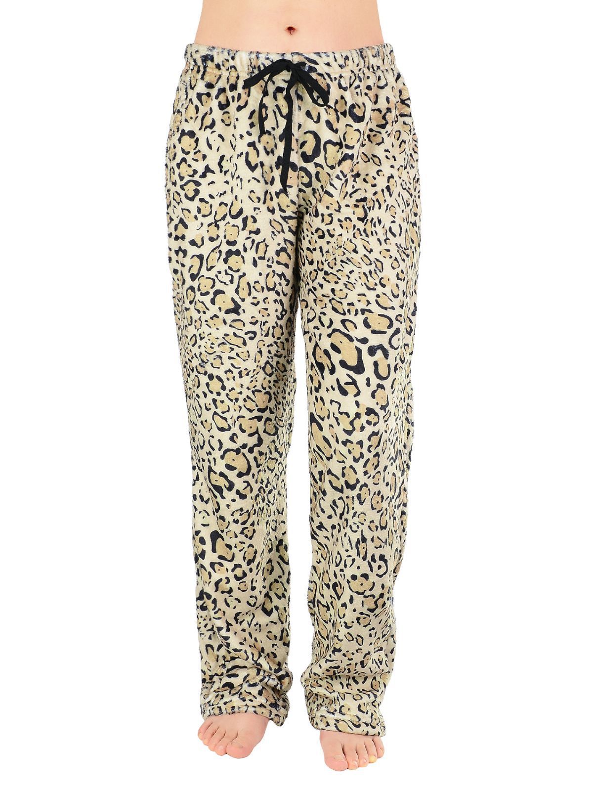 Ladies Relaxed Fit Leopard Print Lounge Pants Ivyshape