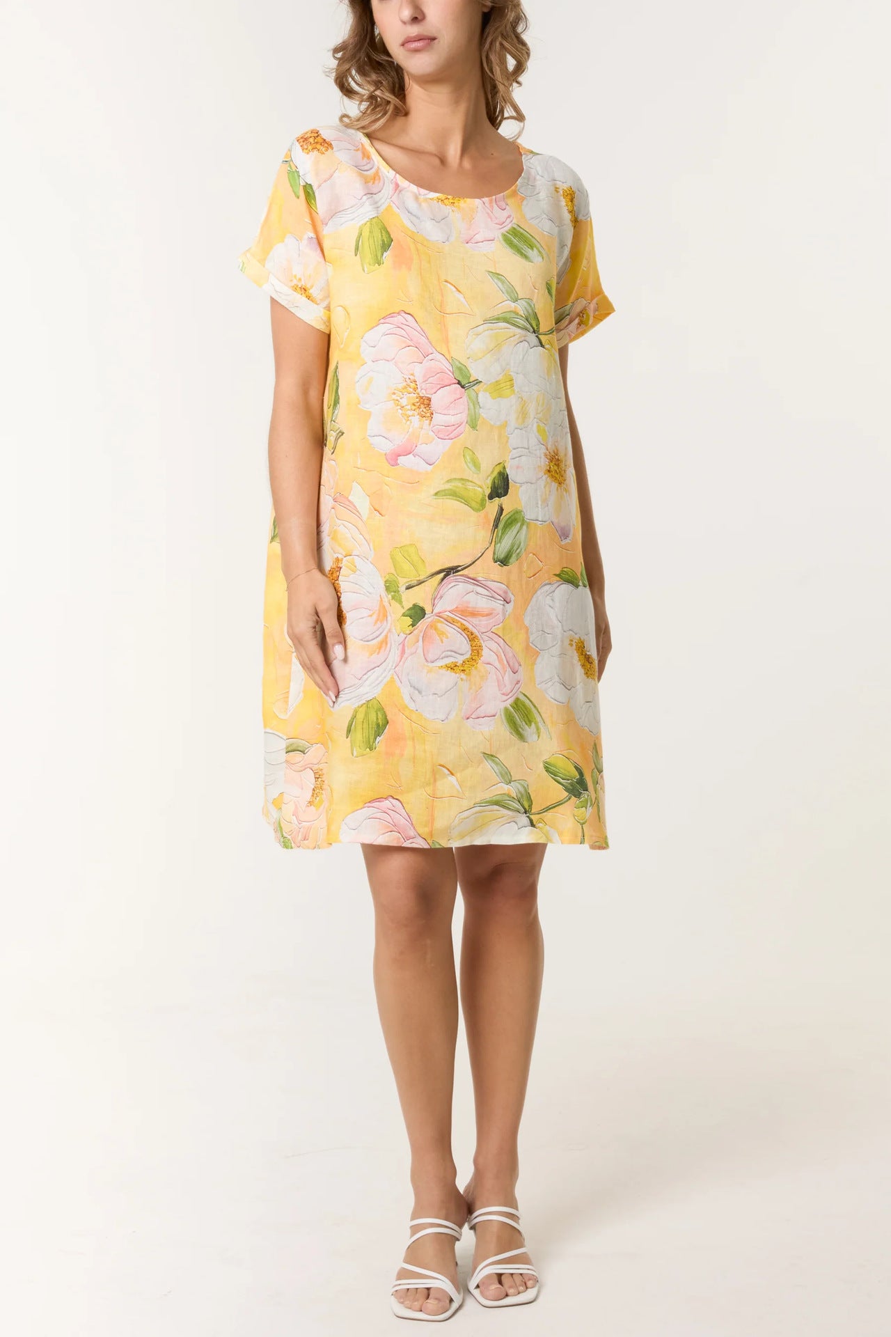 Women Floral Short Sleeve Shift Dress Ivyshape