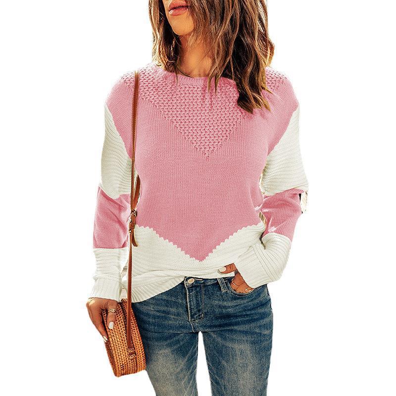 Ladies fashionable knit sweater with modern color combinations and structured look Ivyshape