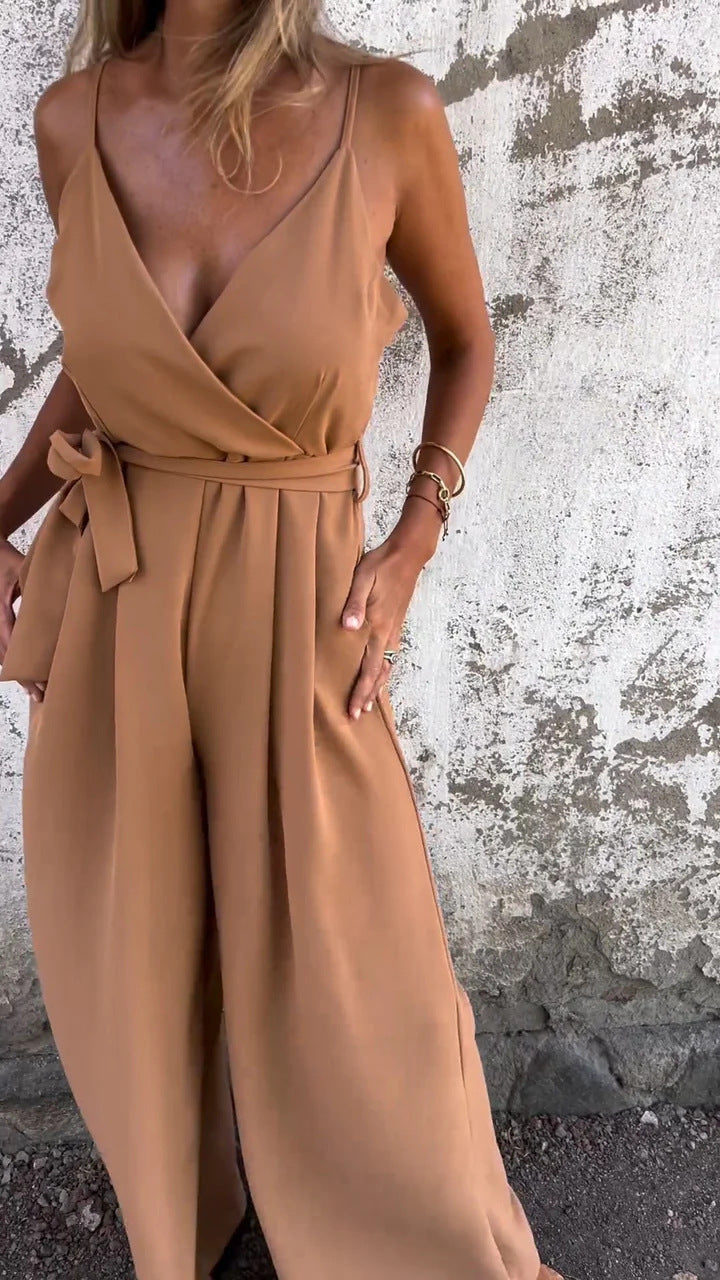 Women Elegant Wrap Jumpsuit Ivyshape