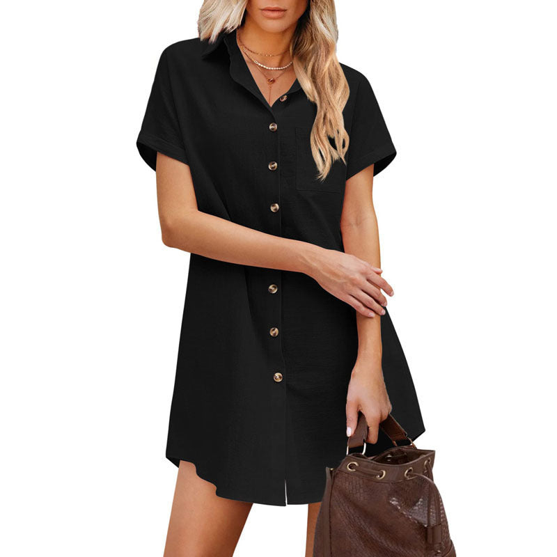 Women Casual Button-Down Shirt Dress Ivyshape