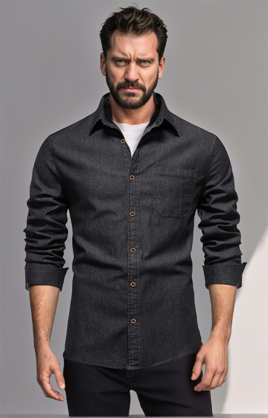 Men's Denim Shirt Ivyshape